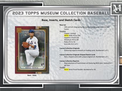 2023 Topps Museum Collection Baseball Hobby 12 Box Case