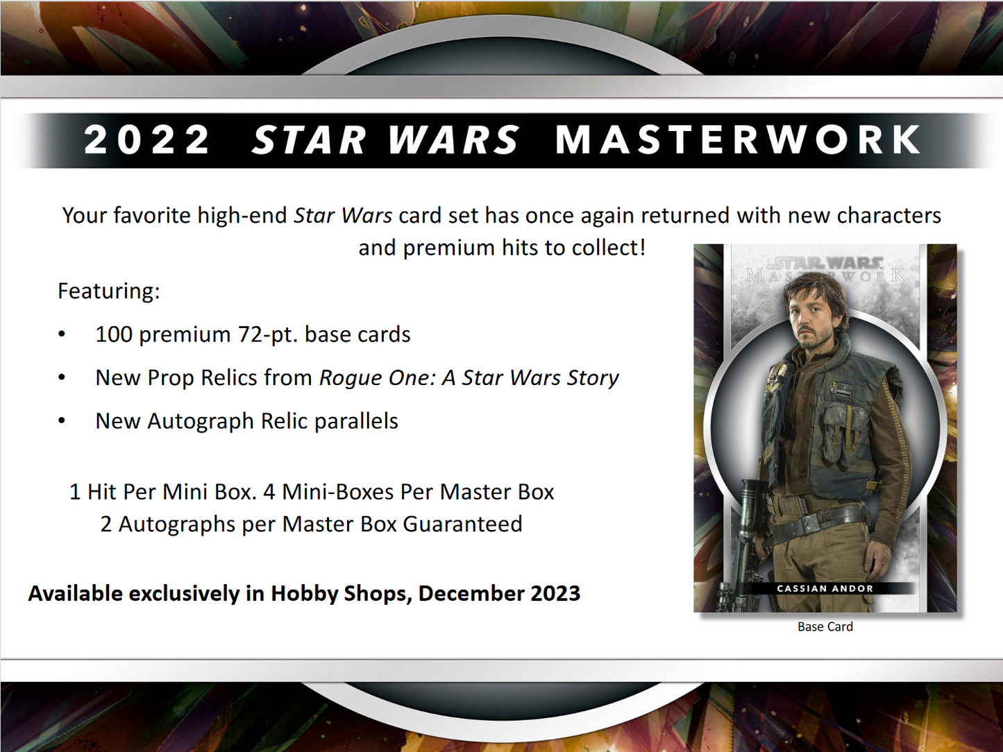 2022 Topps Star Wars Masterwork Hobby 8 Box Case