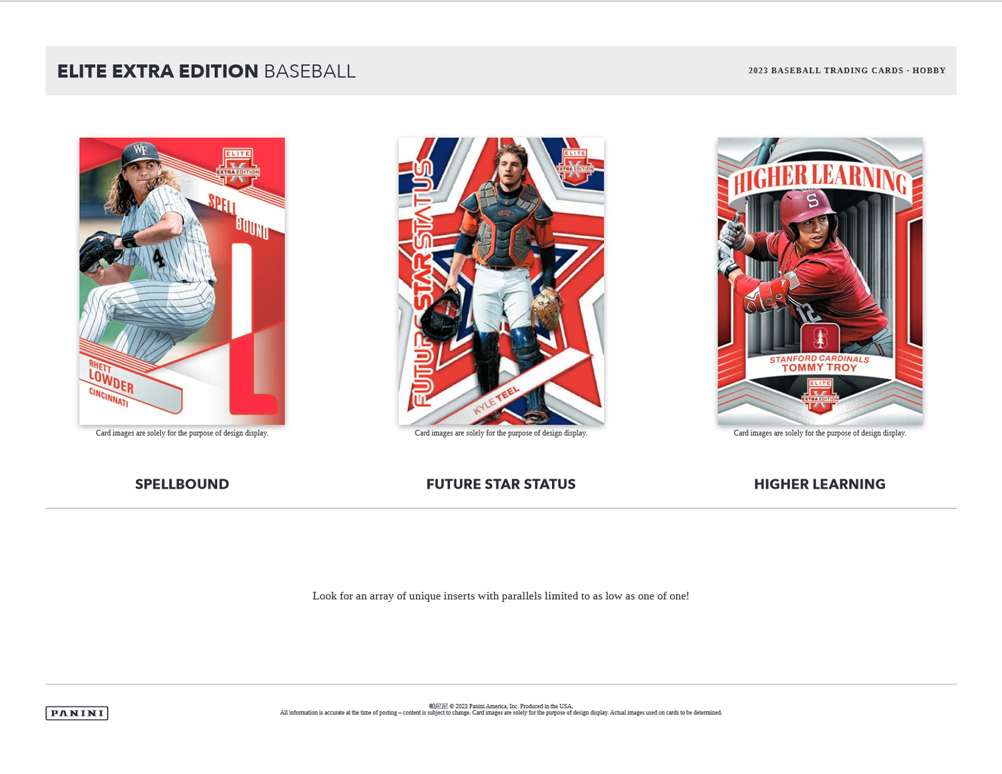 2023 Panini Elite Extra Edition Baseball Hobby 20 Box Case