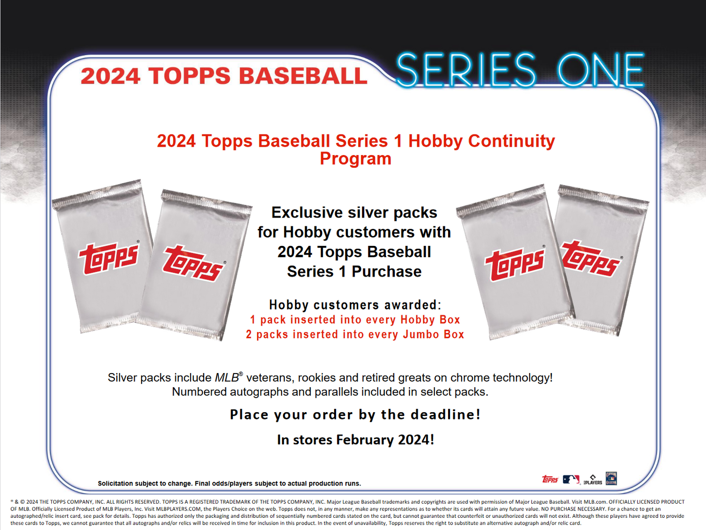 2024 Topps Series 1 Baseball Hobby 12 Box Case