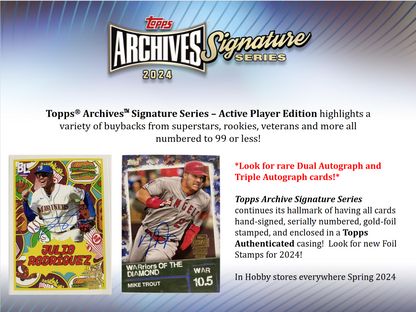 2024 Topps Archives Signature Series Baseball 20 Box Case