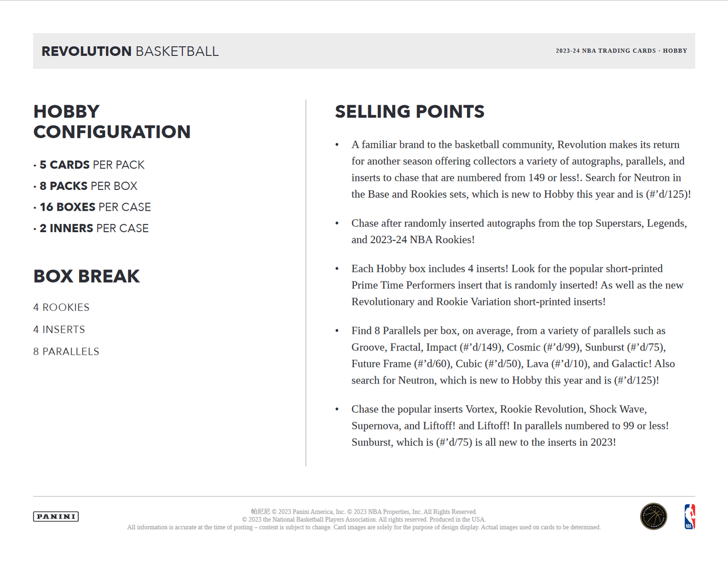 2023-24 Panini Revolution Basketball Hobby 16 Box Case