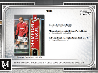 2023-24 Topps UEFA Club Competitions Museum Collection Soccer Hobby 12 Box Case