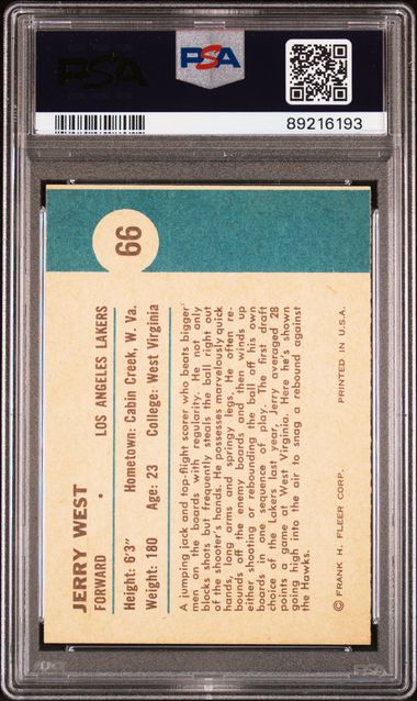 Jerry West In Action 1961 Fleer #66 PSA 7