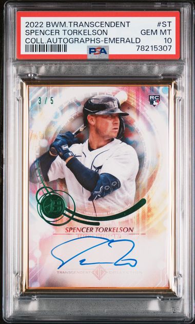 Spencer Torkelson 2022 Bowman Transcendent Autograph Emerald #'d 3/5 PSA 10