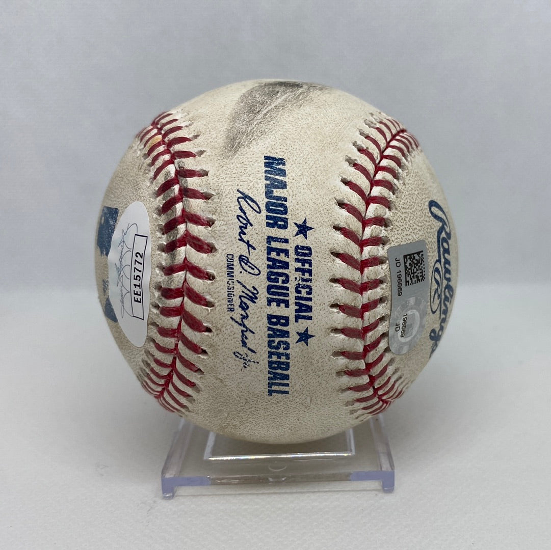 Pete Alonso Autographed MLB Game Used Double Career Hit 4 double 2 RBI 2 03/31/19