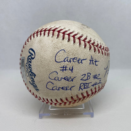 Pete Alonso Autographed MLB Game Used Double Career Hit 4 double 2 RBI 2 03/31/19