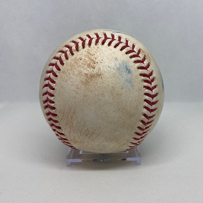 Ronald Acuna. Jr. Autographed MLB Game Used Double Career Hit 4 Double 1 RBI 2 & Freddie Freeman Double 04/26/18