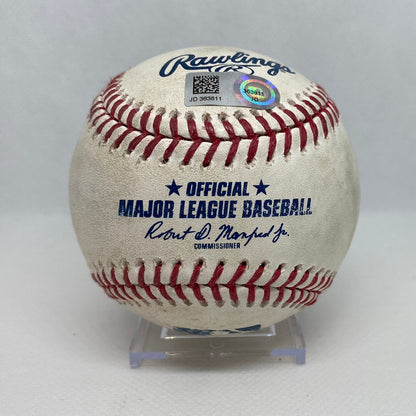 Shohei Ohtani Autographed MLB Game Used Single Career Hit 8 RBI 8 04/11/18