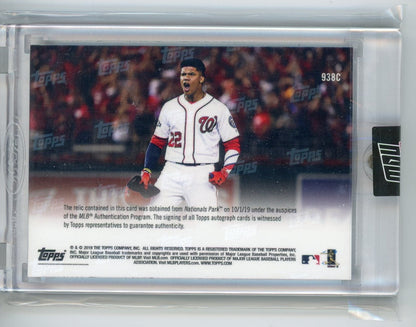 2019 Topps Now Purple Autograph w/ Base Relic Juan Soto #'d 04/25