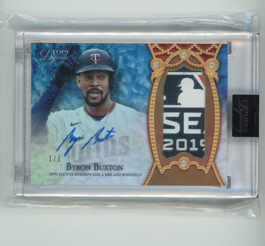 Byron Buxton 2022 Topps Dynasty Dynastic Data Postseason relic autograph #'d 1/1