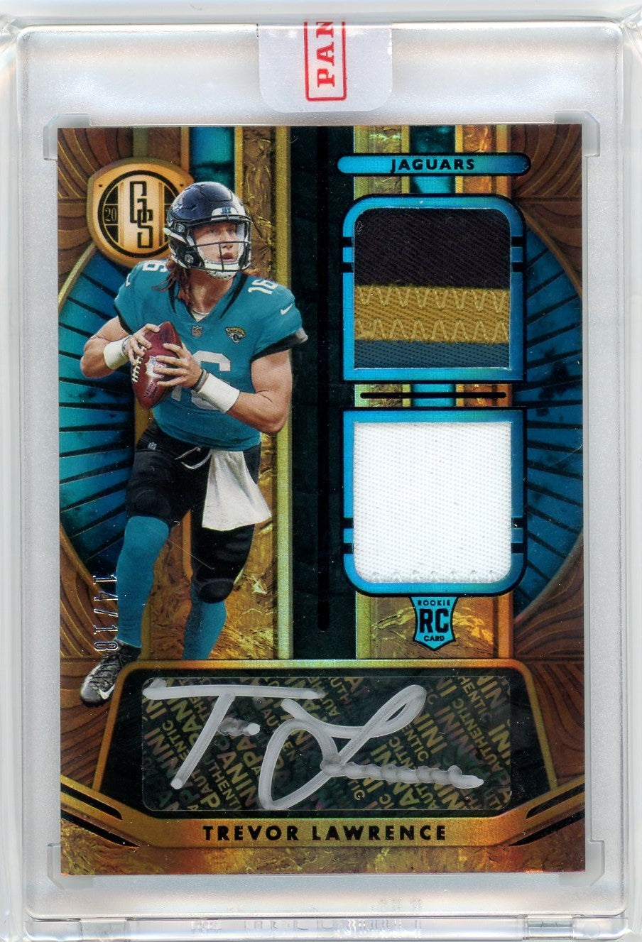 Trevor Lawrence 2021 Panini Gold Standard Dual Patch Rookie Auto /18