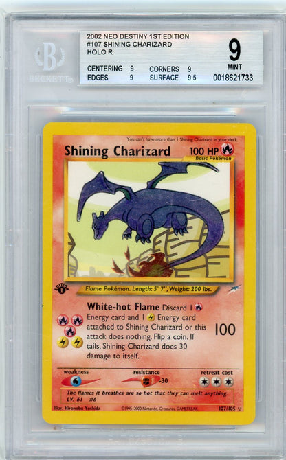 Shining Charizard 2002 Pokemon Neo Destiny 1st Edition 107/106 BGS 9 (9/9/9/9.5)
