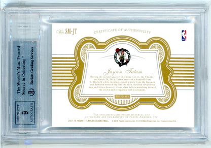 Jayson Tatum 2017 Panini Flawless Signature Prime Materials Gold 1/10 BGS 9