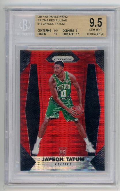 Jayson Tatum 2017-18 Panini Prizm Red Pulsar Prizm #’d 03/25 BGS 9.5