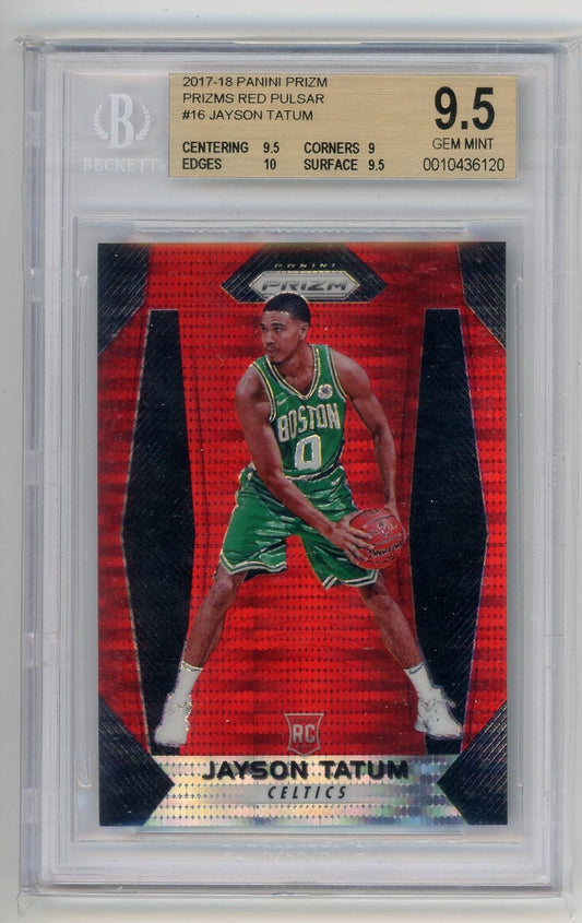 Jayson Tatum 2017-18 Panini Prizm Red Pulsar Prizm #’d 03/25 BGS 9.5