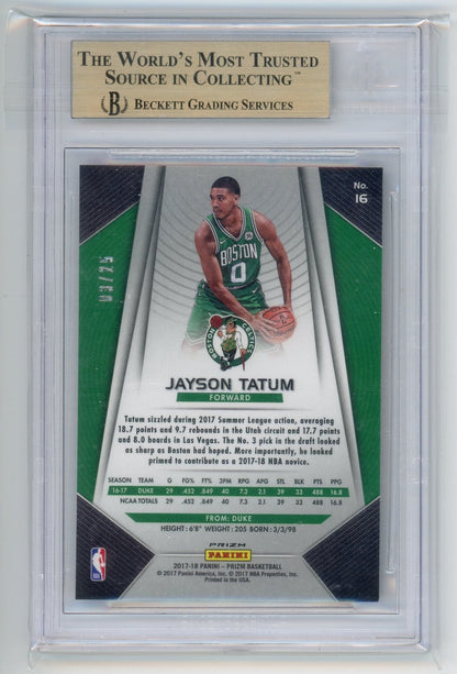 Jayson Tatum 2017-18 Panini Prizm Red Pulsar Prizm #’d 03/25 BGS 9.5
