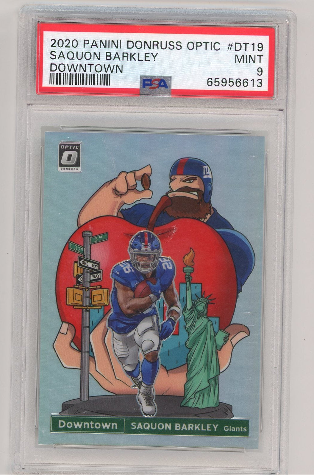 Saquon Barkley 2020 Panini Donruss Optic Downtown PSA 9