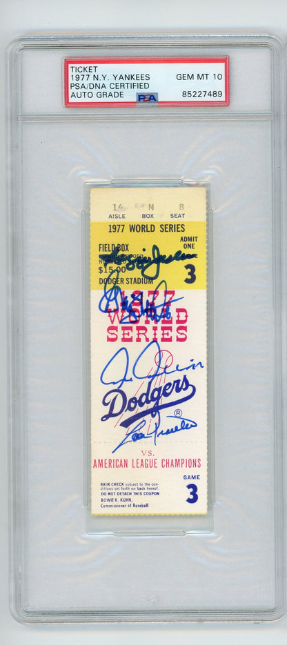Reggie Jackson / Greg Nettles / Lou Pinella / Chris Chambliss 1977 NY Yankees World Series Ticket