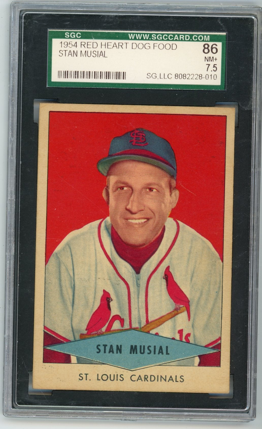 Stan Musial 1954 Red Heart SGC 7.5 (86)