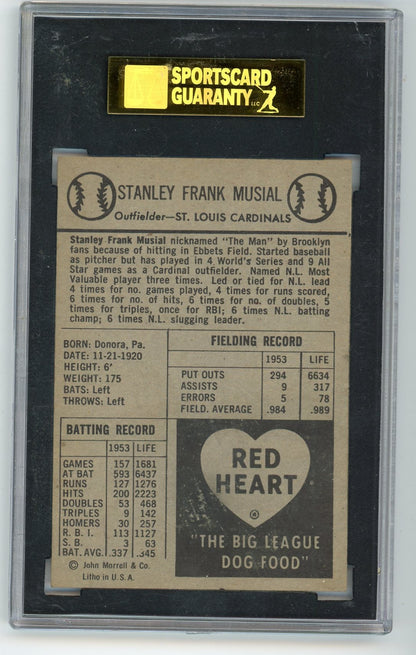 Stan Musial 1954 Red Heart SGC 7.5 (86)