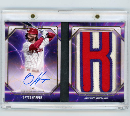 Bryce Harper 2024 Topps Luminaries Autograph Letter Booklet "R" #'d 1/1