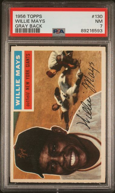 Willie Mays 1956 Topps Gray Back #130 PSA 7